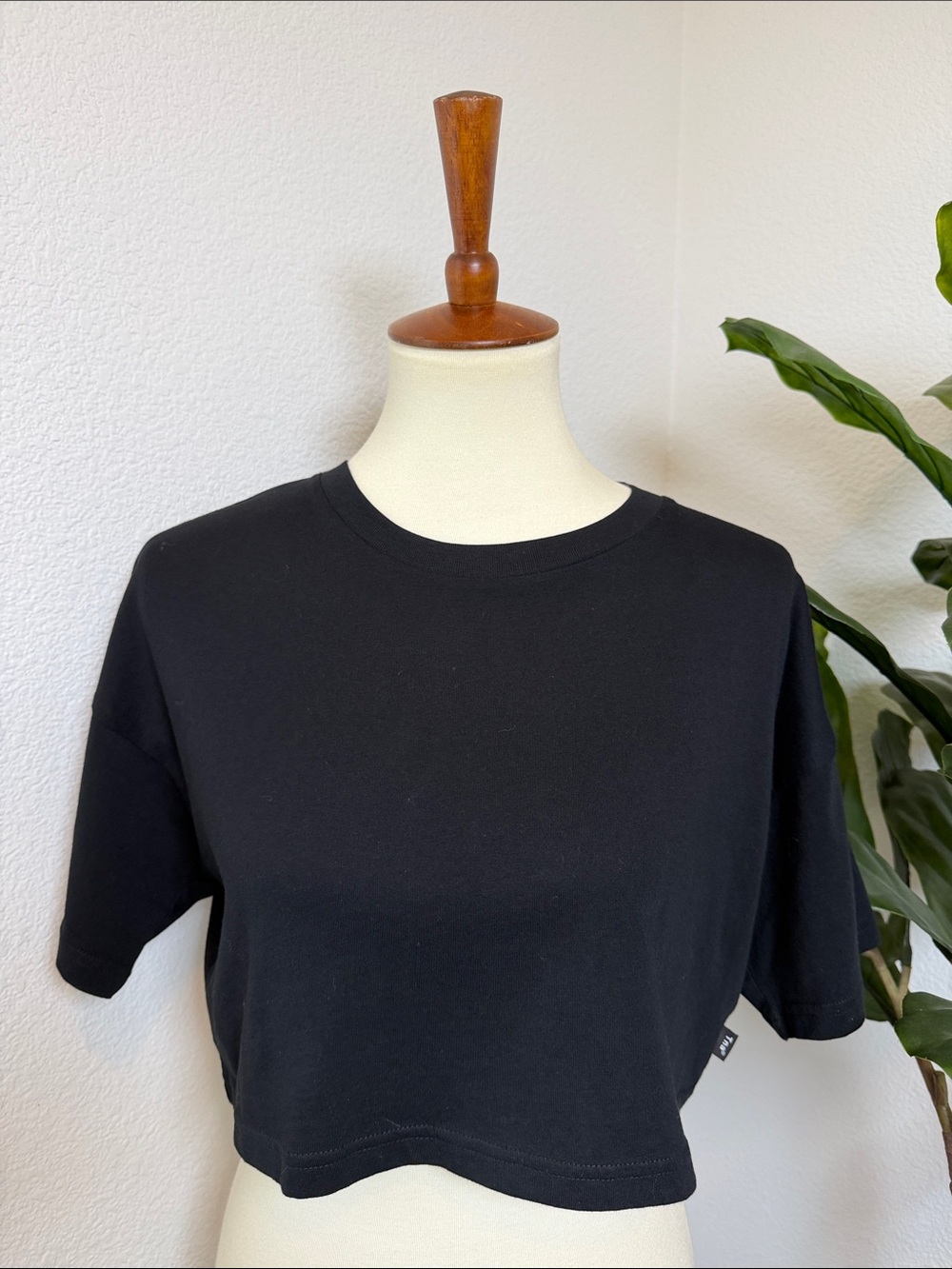 Aritzia Black Cropped Crewneck Tee